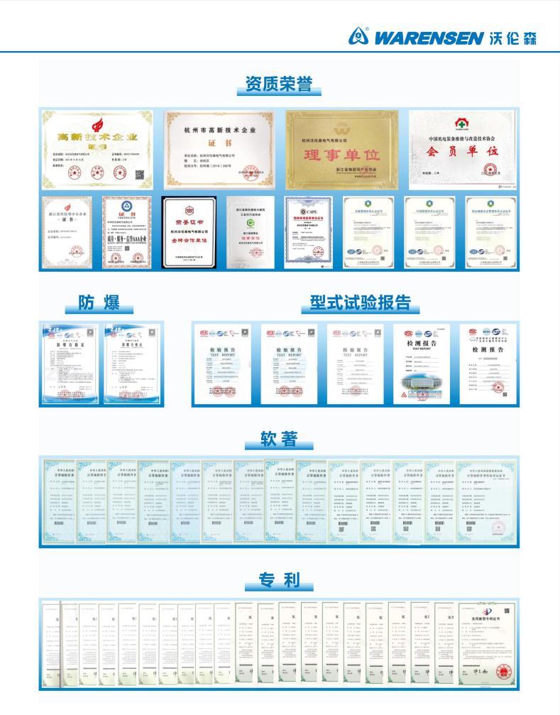沃伦森（WARENSEN）资质证书